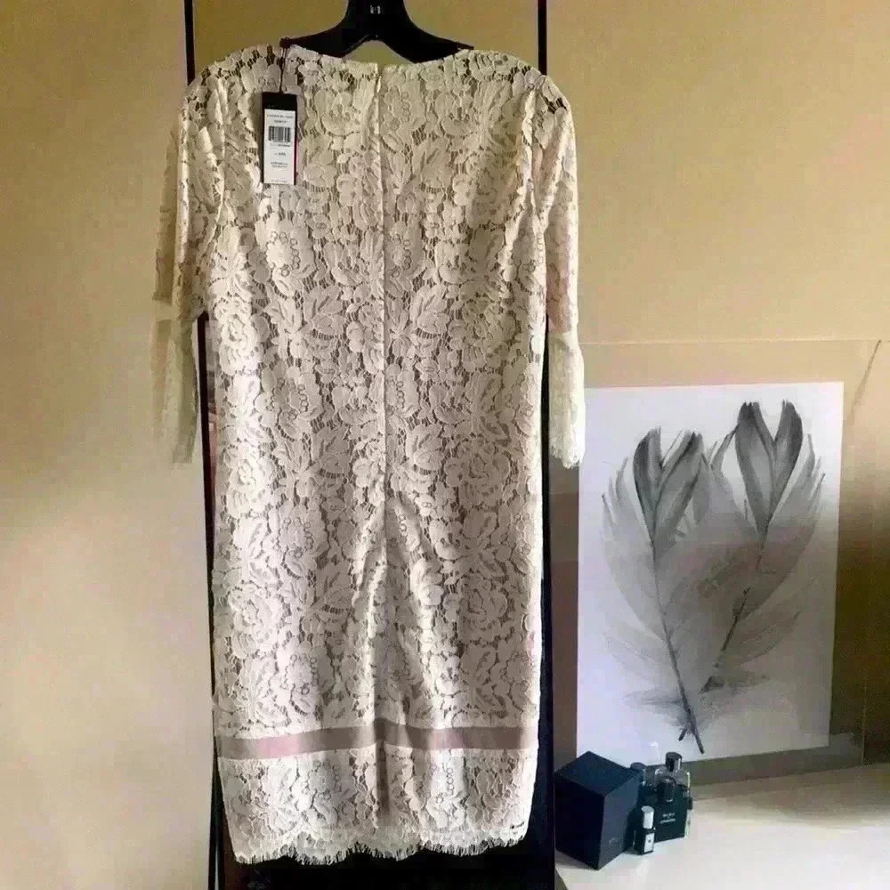 BCBGMaxazria Lace Evening Dress - Off White - Picture 6 of 12